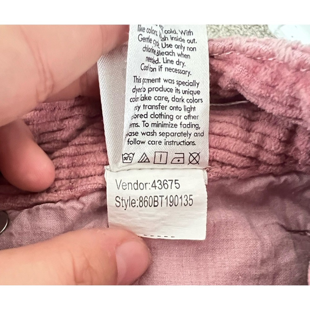 Pacsun Mom Jean High Rise Straight Leg Pink Corduroy Size 29 - Picture 8 of 9